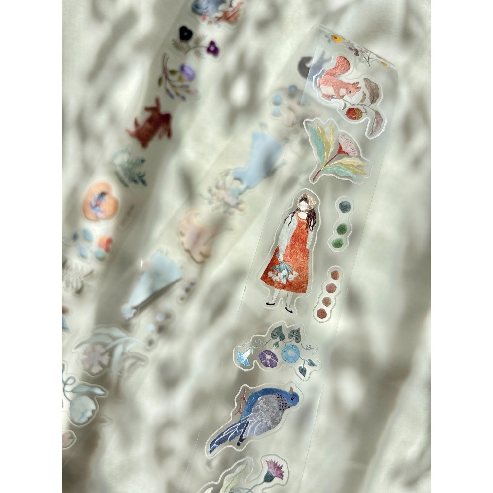 【改版3.5cm霧面PET】Pion 有花Blooming 3.5cm割型霧面PET膠帶【立夏手帳生活】-細節圖4