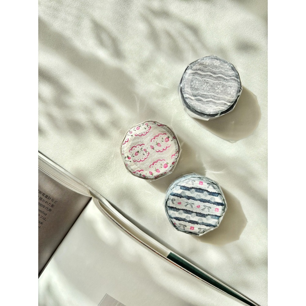 【造型3款】Pion「花灰/草莓/流蘇」1.5cm和紙膠帶【立夏手帳生活】-細節圖2