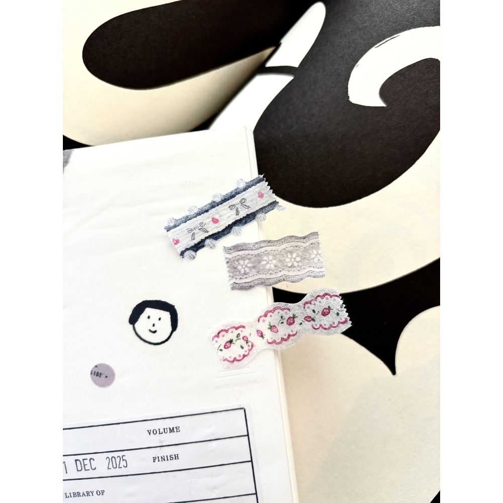 【造型3款】Pion「花灰/草莓/流蘇」1.5cm和紙膠帶【立夏手帳生活】-細節圖6