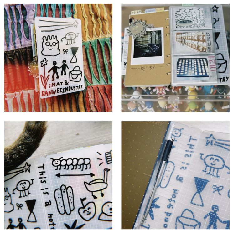 東維工業 X iMAT® 【IP聯名限量】創作旅伴手帳本 霧透白 塗鴉網格【立夏手帳生活】-細節圖4