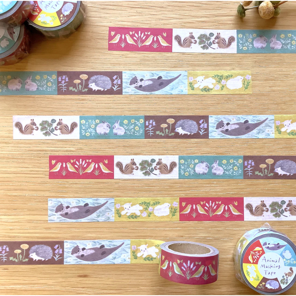 4legs 和紙膠帶 森林動物款 4 legs 日本製【立夏手帳生活】-細節圖2