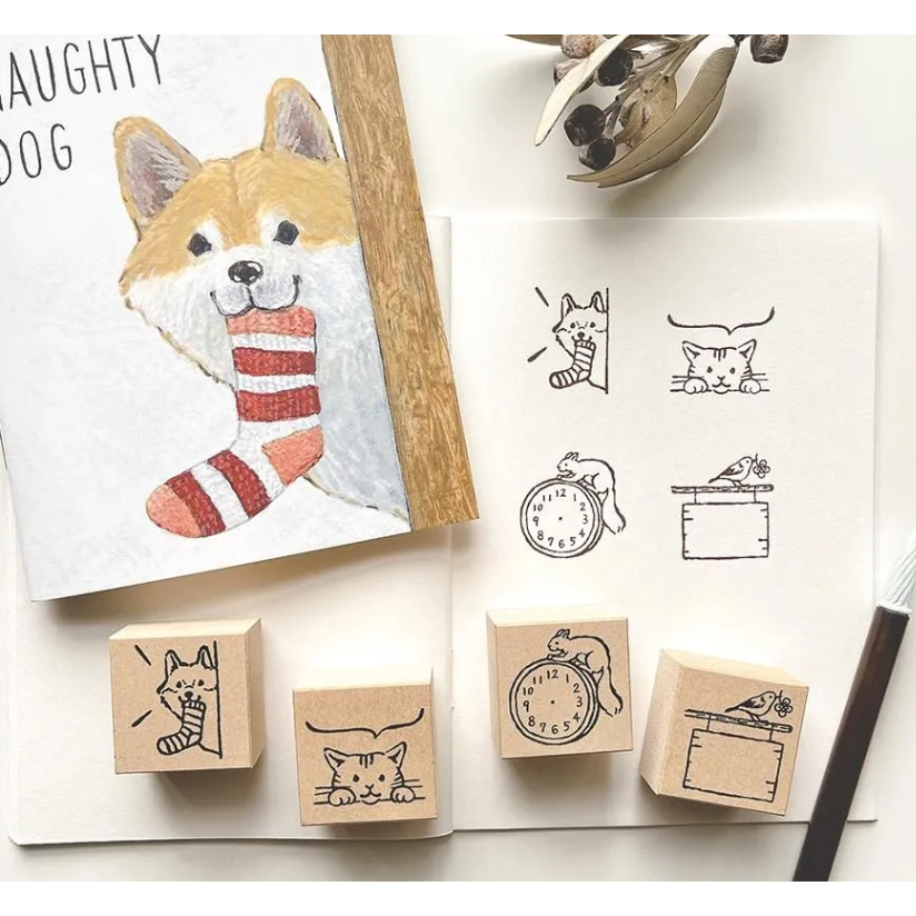 【6位插畫家/共24款】日本表現社 插畫印章 布川愛子 黑貓意匠 福岡麻利子 西淑 subikiawa 浅野みどり-細節圖2