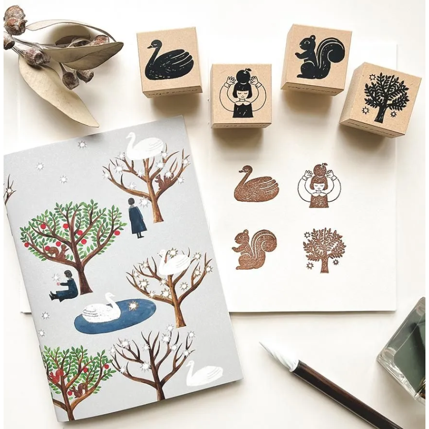 【6位插畫家/共24款】日本表現社 插畫印章 布川愛子 黑貓意匠 福岡麻利子 西淑 subikiawa 浅野みどり-細節圖4