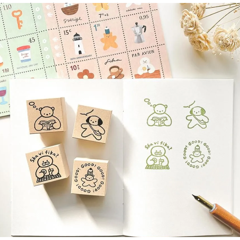 【6位插畫家/共24款】日本表現社 插畫印章 布川愛子 黑貓意匠 福岡麻利子 西淑 subikiawa 浅野みどり-細節圖5