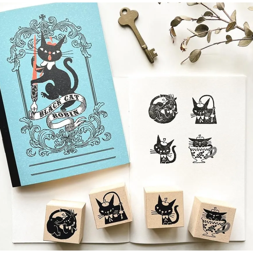 【6位插畫家/共24款】日本表現社 插畫印章 布川愛子 黑貓意匠 福岡麻利子 西淑 subikiawa 浅野みどり-細節圖6