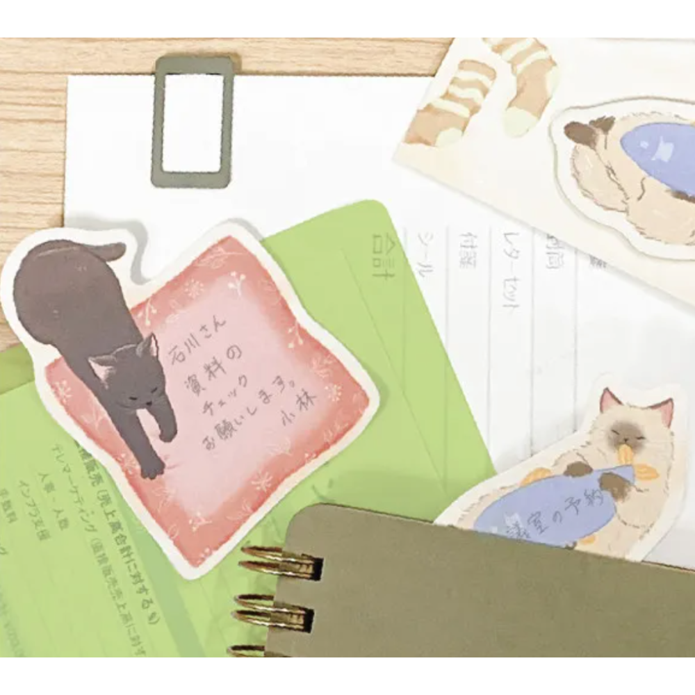 【4款】NB社 雙尺寸造型付籤 貓咪朋友系列 日本製【立夏手帳生活】-細節圖2