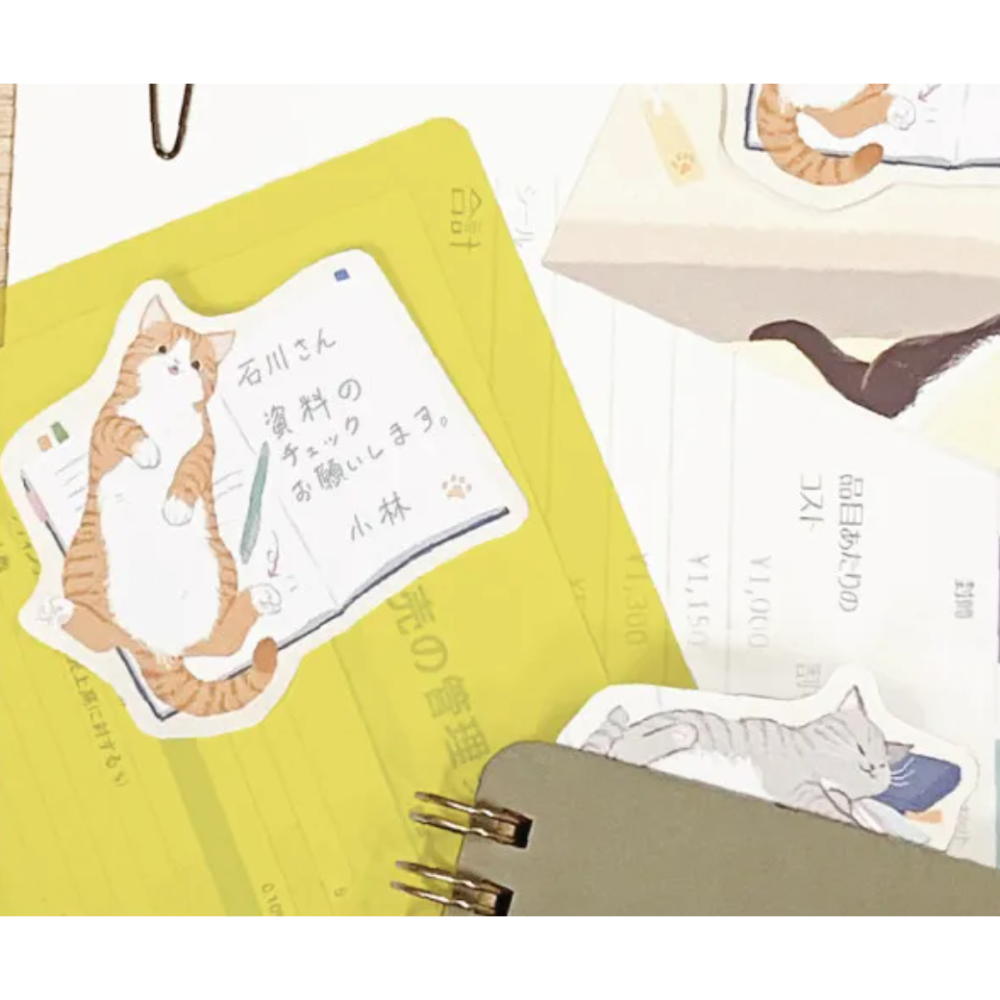 【4款】NB社 雙尺寸造型付籤 貓咪朋友系列 日本製【立夏手帳生活】-細節圖4