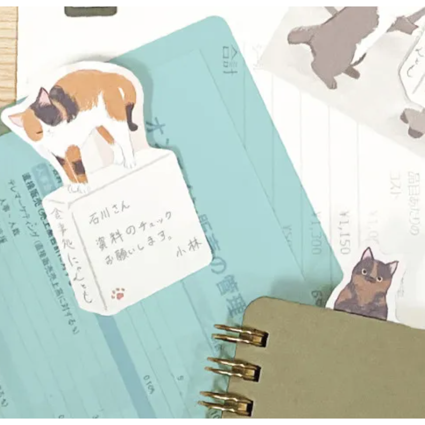 【4款】NB社 雙尺寸造型付籤 貓咪朋友系列 日本製【立夏手帳生活】-細節圖6