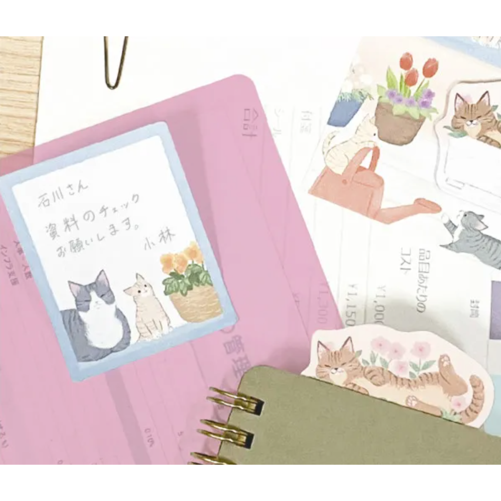 【4款】NB社 雙尺寸造型付籤 貓咪朋友系列 日本製【立夏手帳生活】-細節圖8