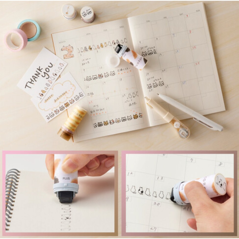 【限定4款】日本PLUS Neko Roll 循環浸透印章 【立夏手帳生活】-細節圖3