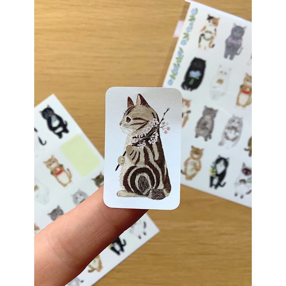 【2款】4legs 上質紙貼紙組 繪本裡的貓咪們 4 legs 貓咪 日本製【立夏手帳生活】-細節圖3