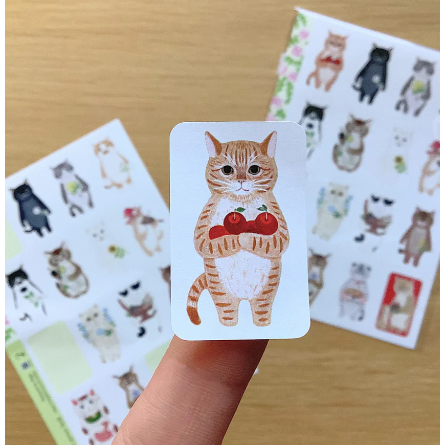 【2款】4legs 上質紙貼紙組 繪本裡的貓咪們 4 legs 貓咪 日本製【立夏手帳生活】-細節圖8