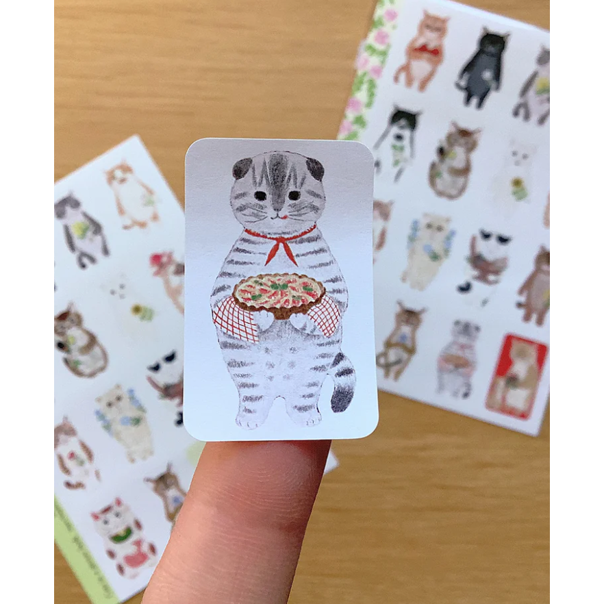 【2款】4legs 上質紙貼紙組 繪本裡的貓咪們 4 legs 貓咪 日本製【立夏手帳生活】-細節圖9