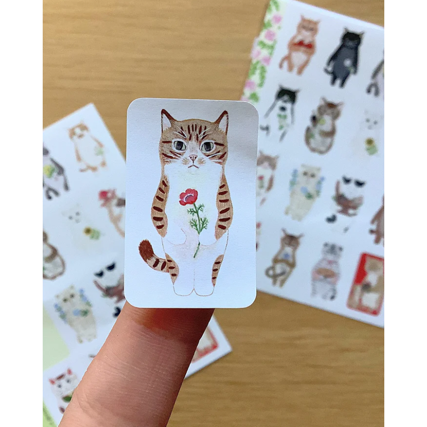 【2款】4legs 上質紙貼紙組 繪本裡的貓咪們 4 legs 貓咪 日本製【立夏手帳生活】-細節圖10
