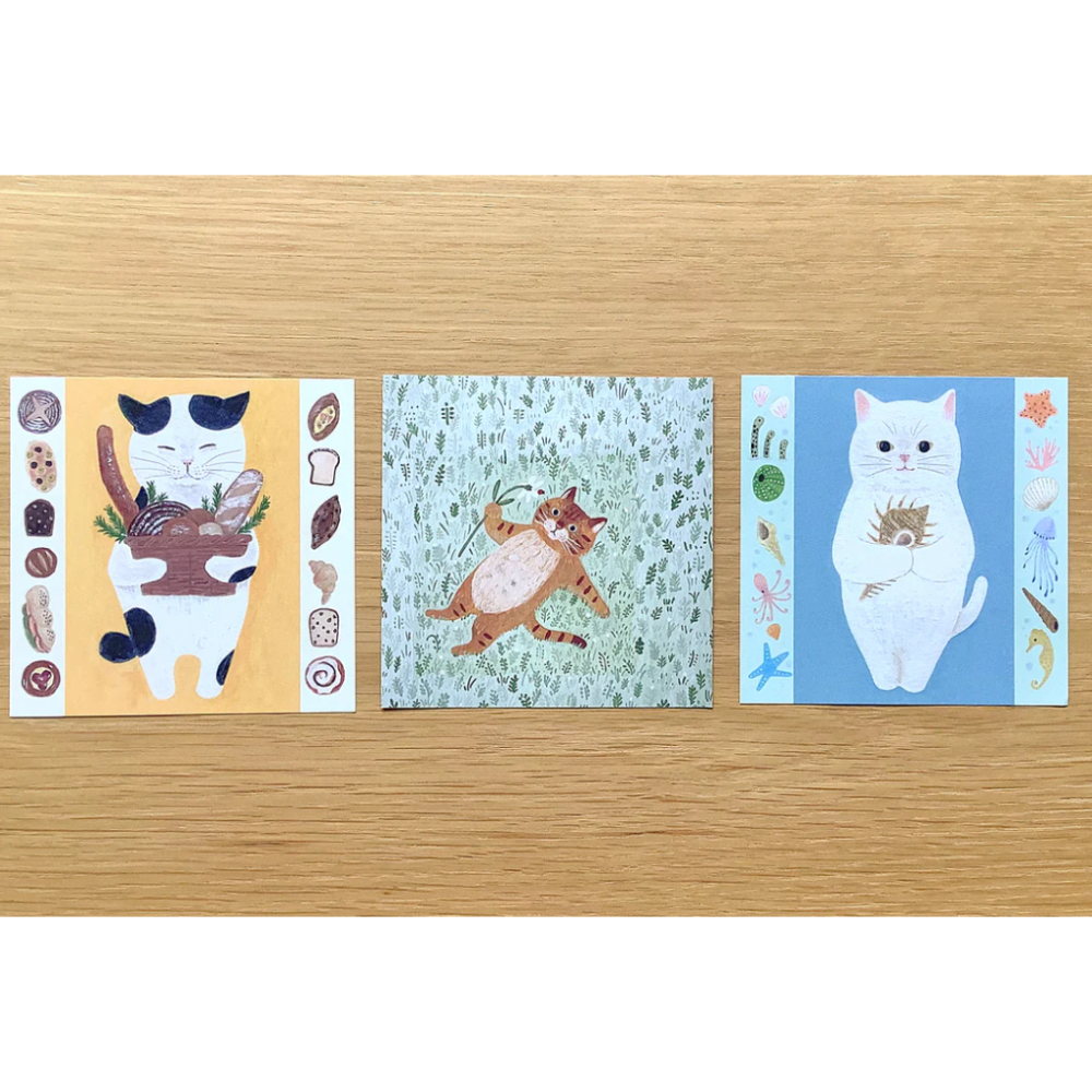 【30款綜合包】4legs 貓咪雙面便簽組 30種貓咪各2張 4 legs 貓咪 日本製【立夏手帳生活】-細節圖3