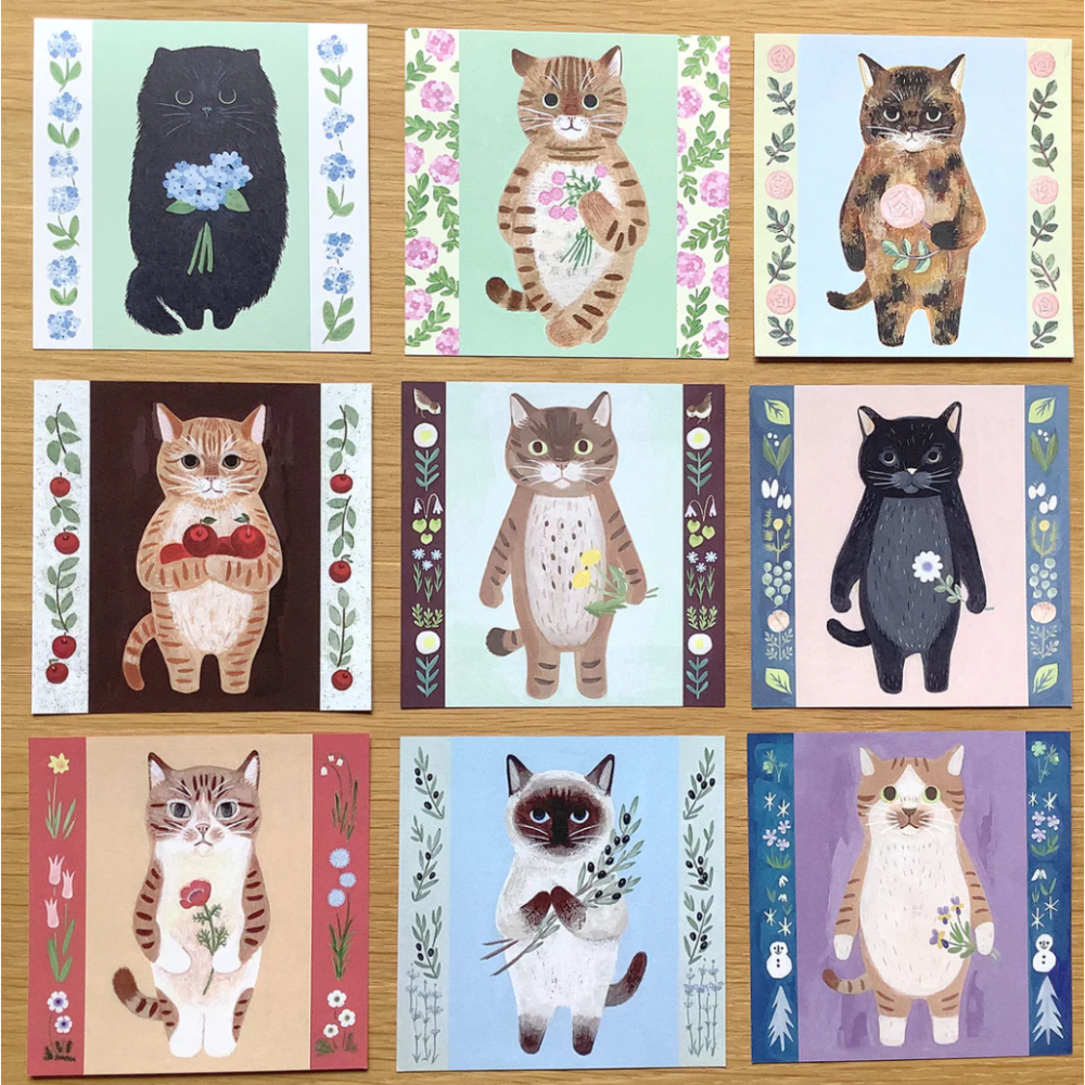 【30款綜合包】4legs 貓咪雙面便簽組 30種貓咪各2張 4 legs 貓咪 日本製【立夏手帳生活】-細節圖6