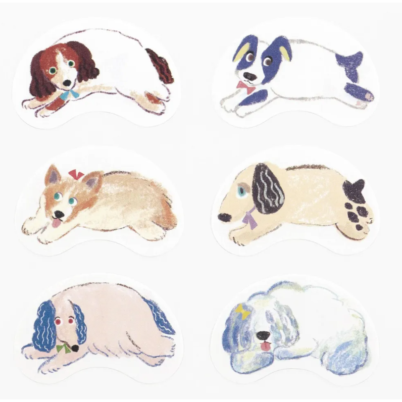 【3款】Bande「塞滿滿的圓滾滾文鳥/狗狗衝啊/貓貓衝啊」可書寫付籤貼紙卷 日本原裝【立夏手帳生活】-細節圖7