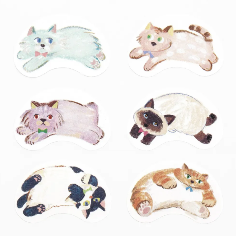 【3款】Bande「塞滿滿的圓滾滾文鳥/狗狗衝啊/貓貓衝啊」可書寫付籤貼紙卷 日本原裝【立夏手帳生活】-細節圖10