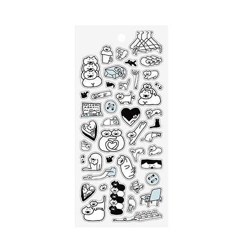 【9款】日本FRONTIER 透明貼紙組 插畫小劇場系列 日本製【立夏手帳生活】-規格圖9