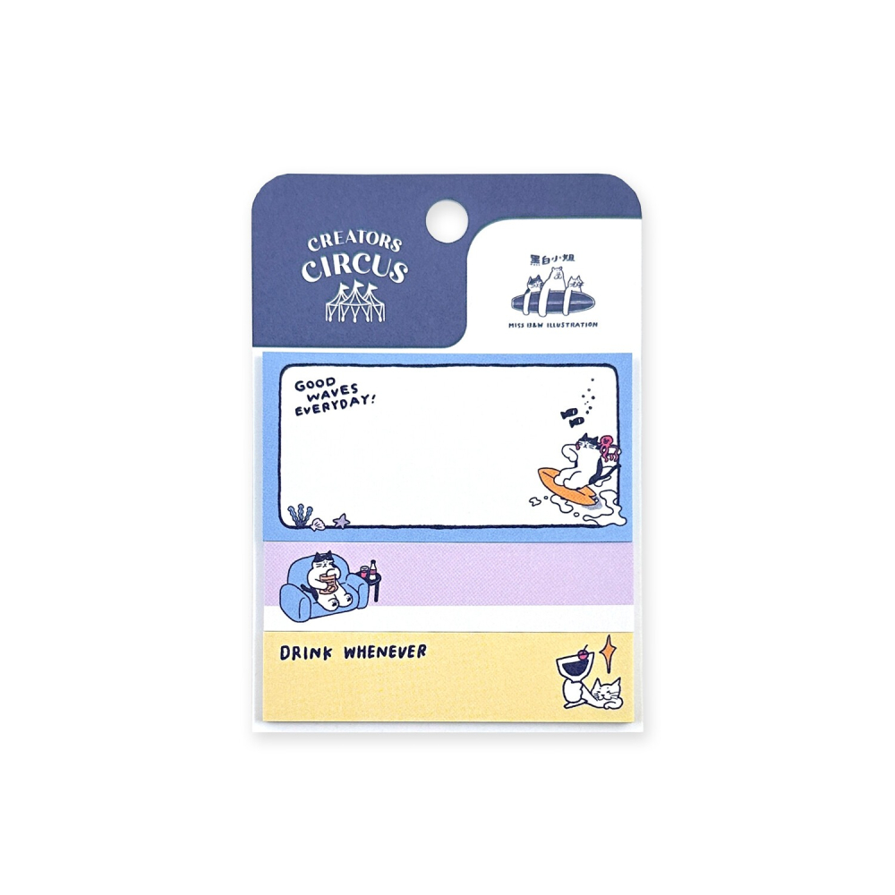 【3款】日本FRONTIER 付籤貼紙組 便利貼 插畫小劇場系列 日本製【立夏手帳生活】-細節圖2