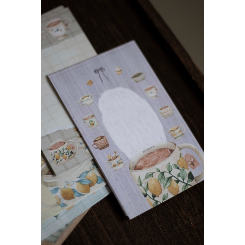 【2款】樂意loidesign『檸檬馬克杯/檸檬與小鳥盤』mini 6 便箋本 便簽本【立夏手帳生活】-細節圖2