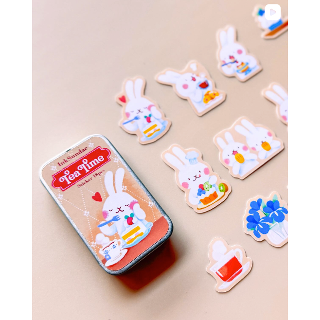 【追加文具小集2款】Inksundae 迷你鐵盒貼紙組【立夏手帳生活】-細節圖2