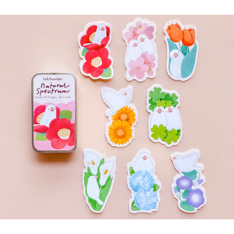 【鐵盒4款】Inksundae 迷你鐵盒貼紙組「雪國精靈/貓咪的筆袋/早安麵包店/繁花色票」【立夏手帳生活】-規格圖5