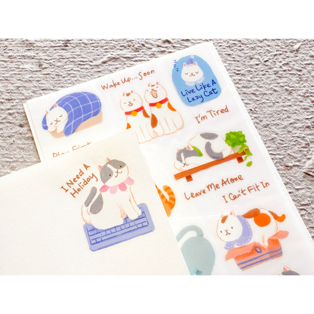 【後6款】Inksundae 轉印貼紙「慵懶貓咪生活/可愛貓咪生活/四季日子系列」【立夏手帳生活】-細節圖2