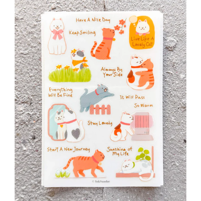 【後6款】Inksundae 轉印貼紙「慵懶貓咪生活/可愛貓咪生活/四季日子系列」【立夏手帳生活】-規格圖6