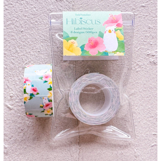 【2款】Inksundae 標籤貼紙卷「木槿開了/游吧！游吧！」【立夏手帳生活】-細節圖2