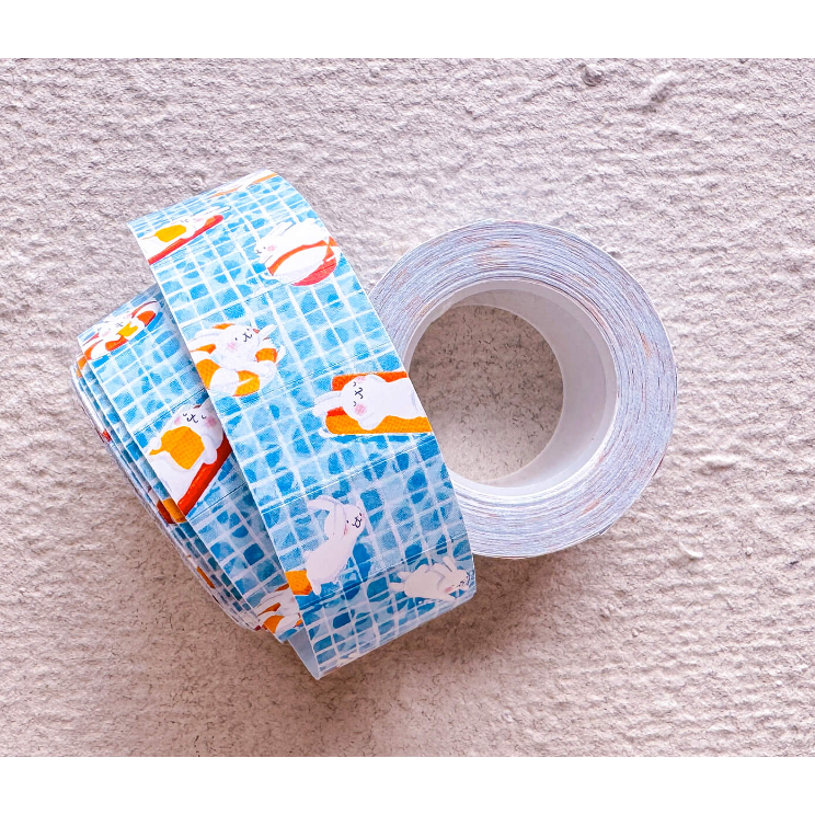 【2款】Inksundae 標籤貼紙卷「木槿開了/游吧！游吧！」【立夏手帳生活】-細節圖6