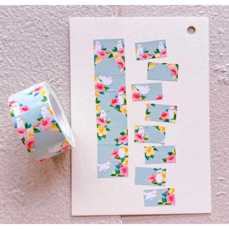 【2款】Inksundae 標籤貼紙卷「木槿開了/游吧！游吧！」【立夏手帳生活】-規格圖7