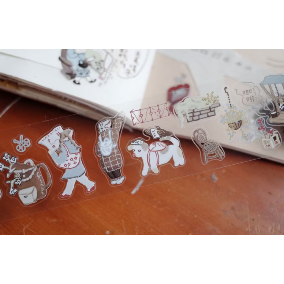 何包蛋 窗花小旅行 4cm亮面割型PET膠帶 misshoegg【立夏手帳生活】-細節圖3