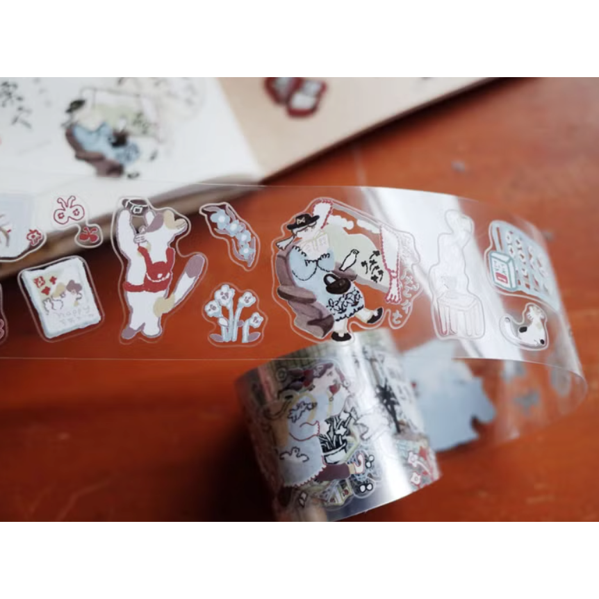 何包蛋 窗花小旅行 4cm亮面割型PET膠帶 misshoegg【立夏手帳生活】-細節圖5