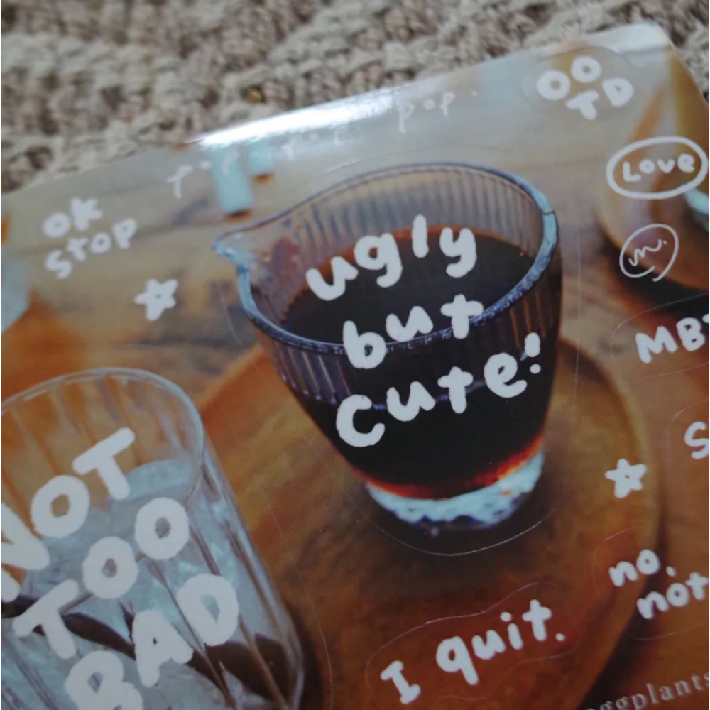 茄子先生 Ugly But Cute 貼紙+明信片組 【立夏手帳生活】-細節圖2