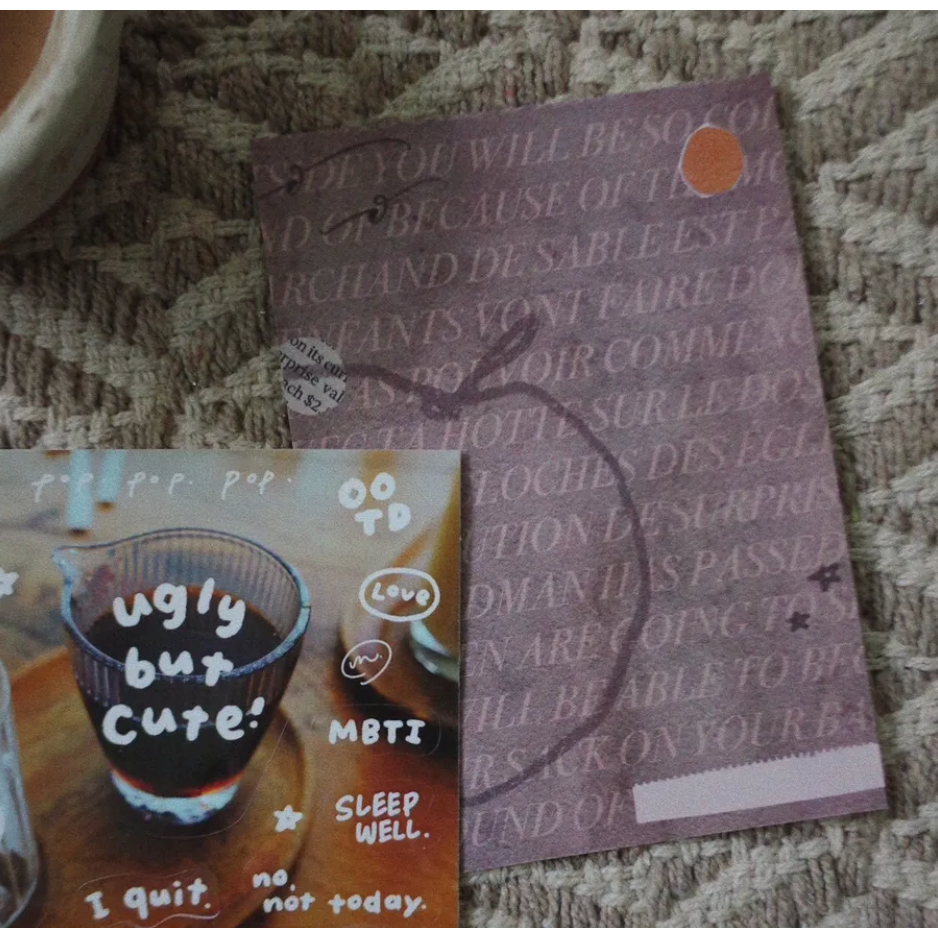 茄子先生 Ugly But Cute 貼紙+明信片組 【立夏手帳生活】-細節圖6