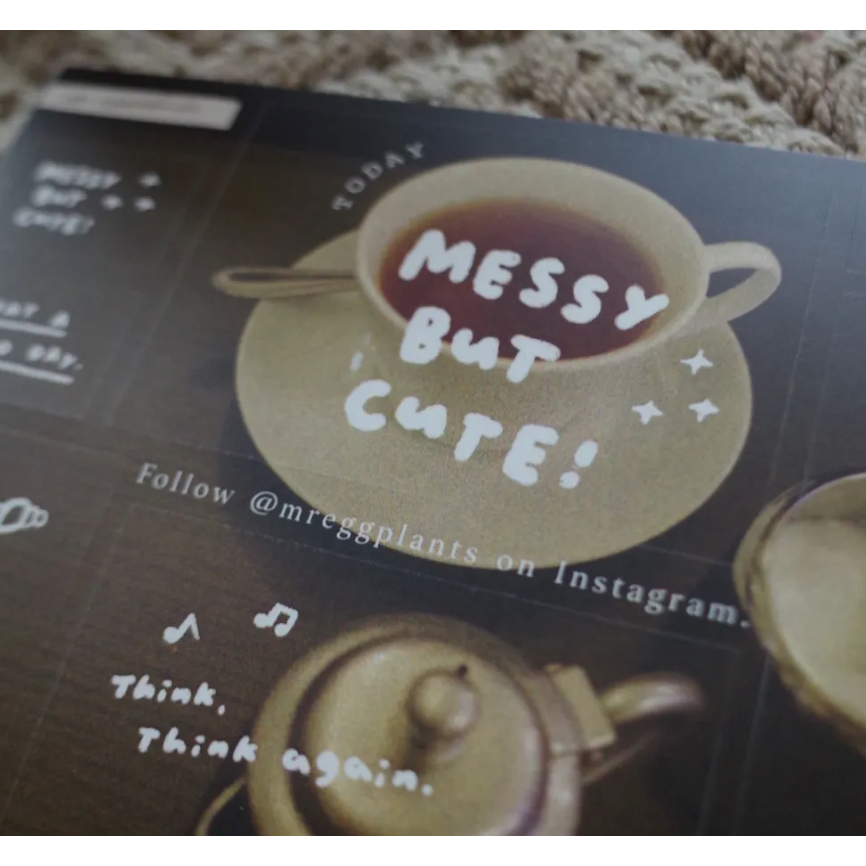 茄子先生 Messy But Cute 貼紙+明信片組 【立夏手帳生活】-細節圖2