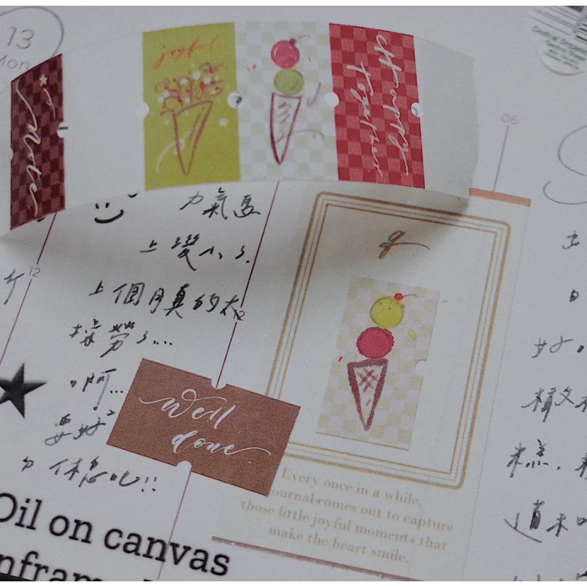 【2款】茄子先生「Joyful Time/Happy Moment」標籤貼紙卷【立夏手帳生活】-細節圖4