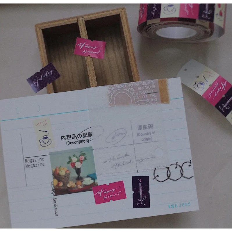 【2款】茄子先生「Joyful Time/Happy Moment」標籤貼紙卷【立夏手帳生活】-細節圖8