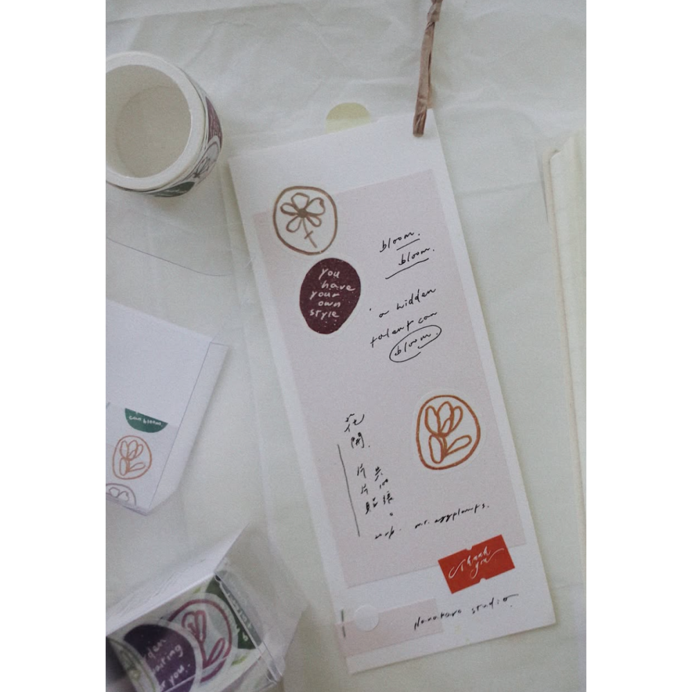 茄子先生 花開Bloom Bloom 造型和紙貼紙卷【立夏手帳生活】-細節圖4