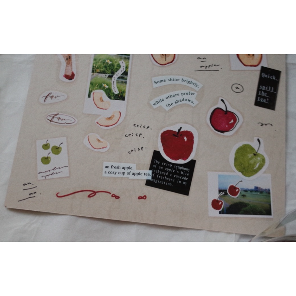 茄子先生 Apple Tea 3.5cm亮面PET膠帶 【立夏手帳生活】-細節圖3