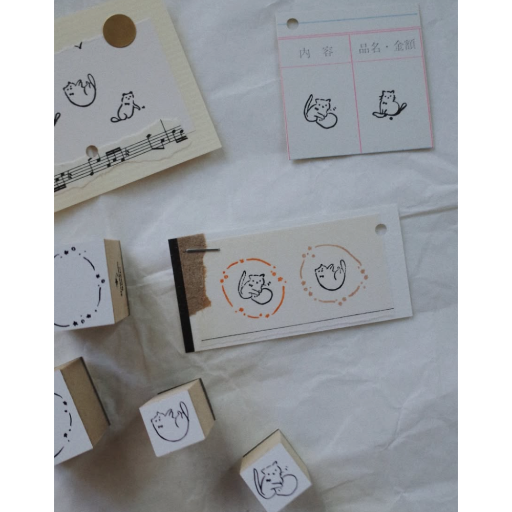 【紙博6款】茄子先生「Her Kitty/閃亮的泡泡系列」單顆小印章 木頭橡皮章【立夏手帳生活】-細節圖5