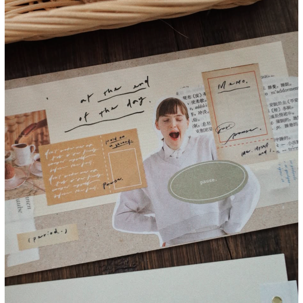 茄子先生 暫停Pause 便利貼紙膠帶 可撕 捲型貼紙 【立夏手帳生活】-細節圖2