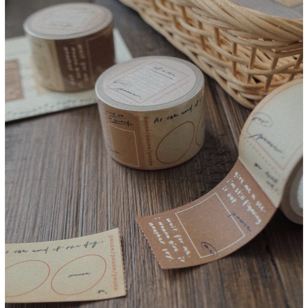 茄子先生 暫停Pause 便利貼紙膠帶 可撕 捲型貼紙 【立夏手帳生活】-細節圖3