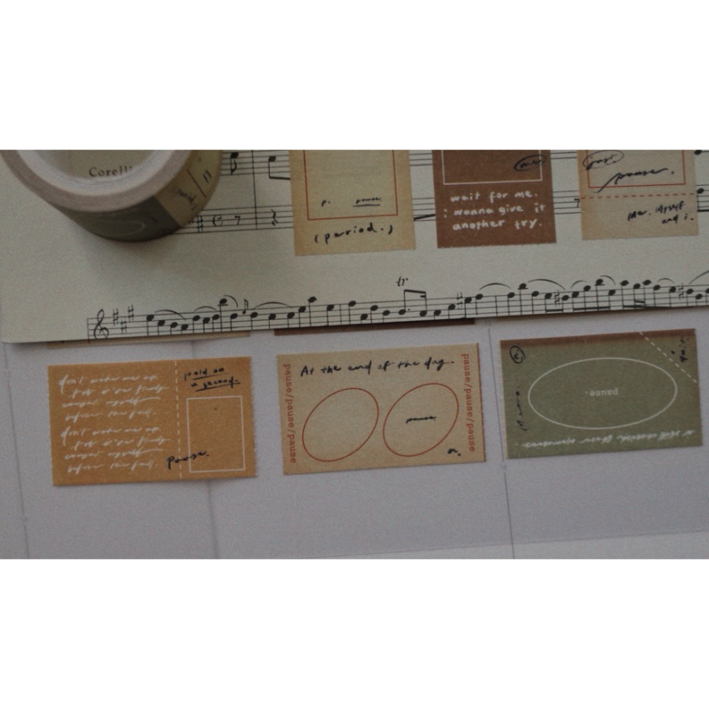 茄子先生 暫停Pause 便利貼紙膠帶 可撕 捲型貼紙 【立夏手帳生活】-細節圖4