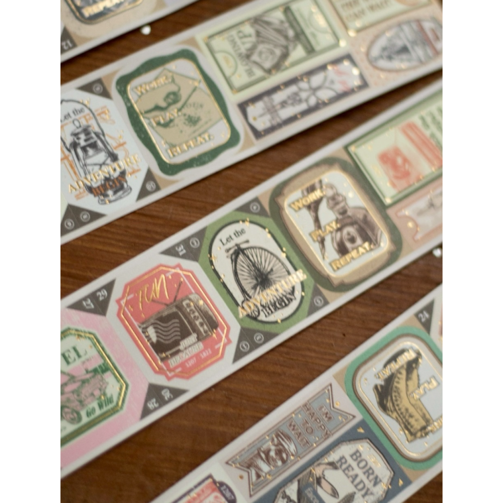 樂意 loidesign 下一段旅程The Next Journey 4cm燙金造型紙膠帶【立夏手帳生活】-細節圖5