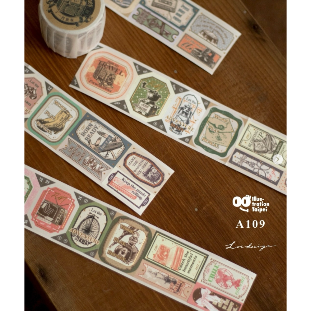 樂意 loidesign 下一段旅程The Next Journey 4cm燙金造型紙膠帶【立夏手帳生活】-細節圖6