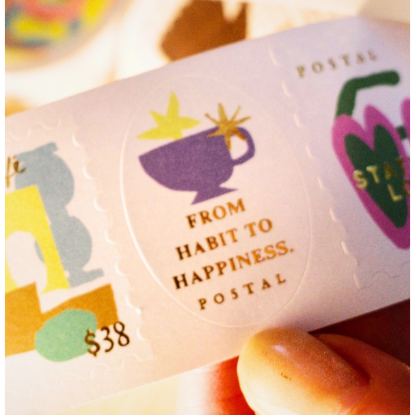 什物a kind of cafe 隨行小物TRAVEL AROUND燙金郵票貼紙卷【立夏手帳生活】-細節圖4