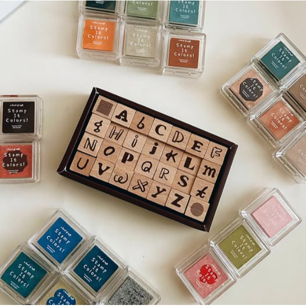【畫博新品】什物a kind of cafe「The A to Z Wood Stamp Set」字母印章 立夏手帳生活-細節圖2