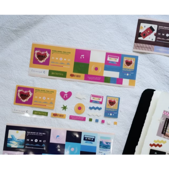 莫非是芝麻球『音樂輯』PET亮面紙膠帶 | 滿版特殊割型膠帶【立夏手帳生活】-細節圖3